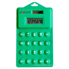 8 Digits 14.5cm Dual Power Silicon Foldable Soft Calculator with Hanging Hole (LC514)
